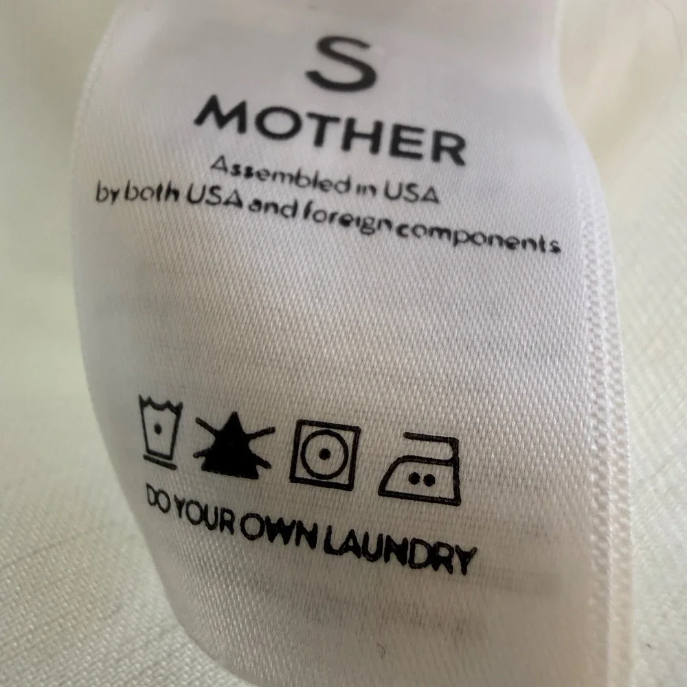 MOTHER Sleeveless Foxy Knot Shirt Womens Size S White Cotton Linen Tie Front Top - Picture 7 of 13